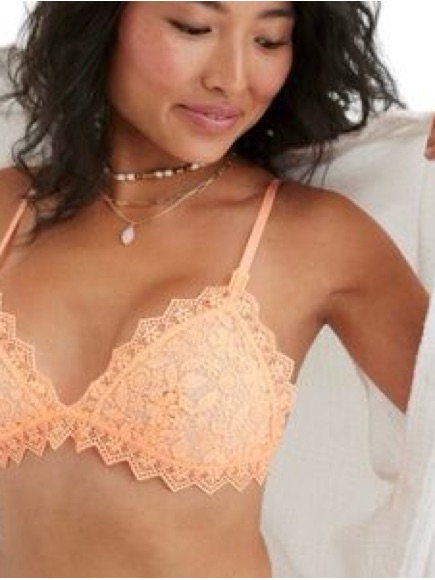 Aerie Lace Bralette In Bright Peach